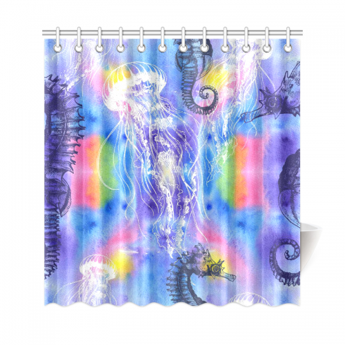 Interestprint Hand Drawn Jellyfish Sea Horse Home Decor Tropical