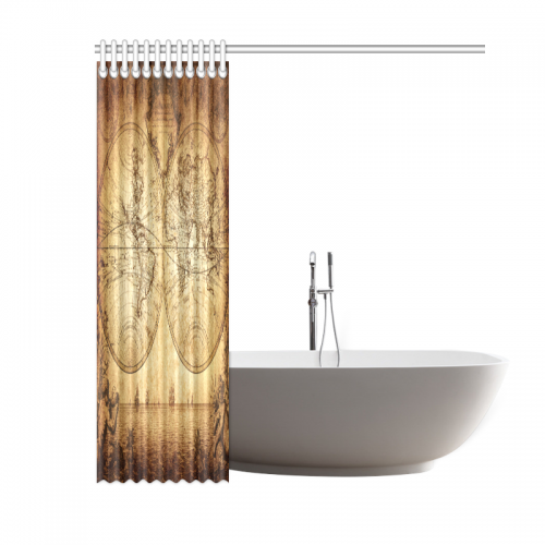 Interestprint Home Bathroom Decor Vinatge World Map Shower Curtain