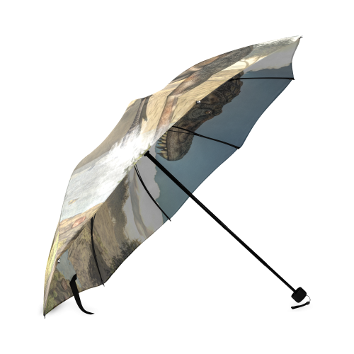 InterestPrint Custom Camouflage Dinosaur Anti Sun UV Foldable Travel Compact Umbrella 