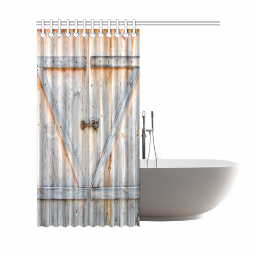 Interestprint Fabric Shower Curtain Country Decor Old Wooden